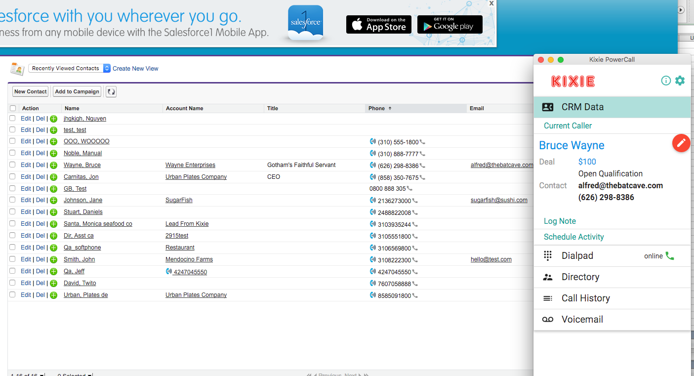 List-View Dialing in Salesforce