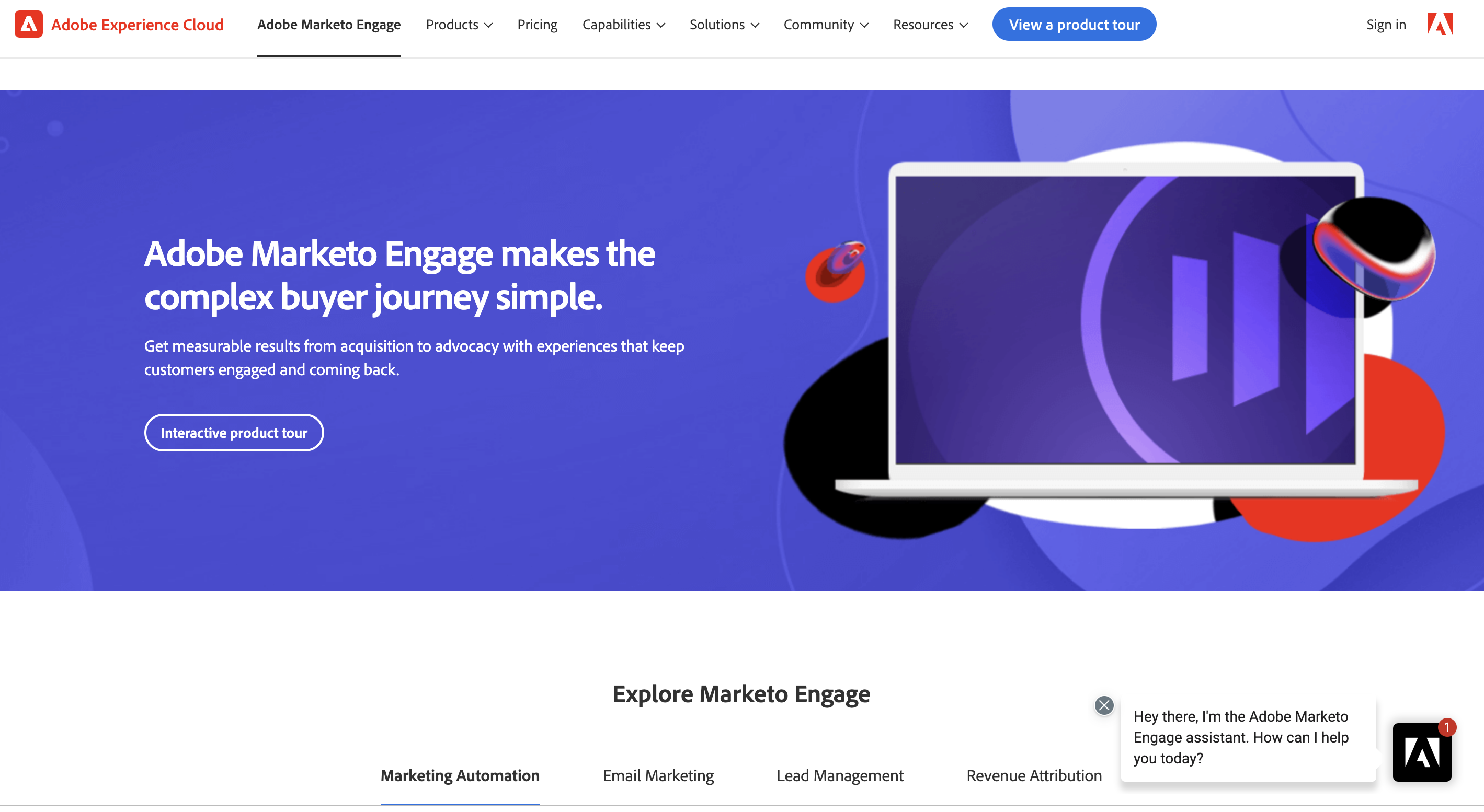 Marketo homepage