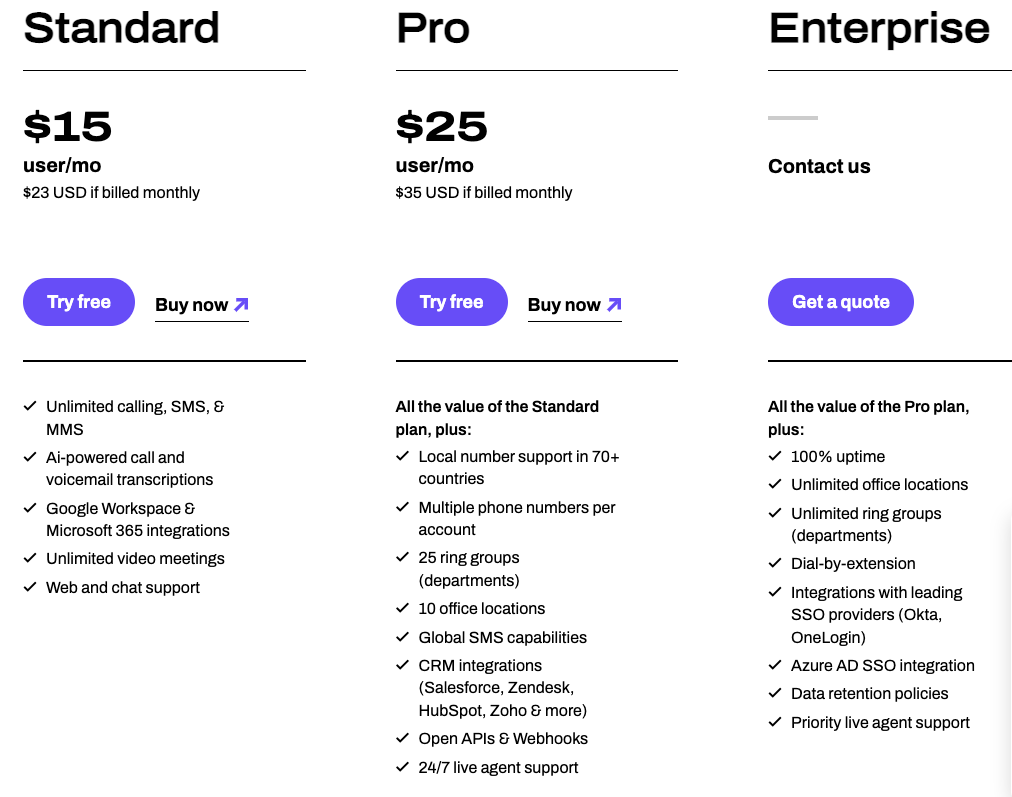 dialpad pricing