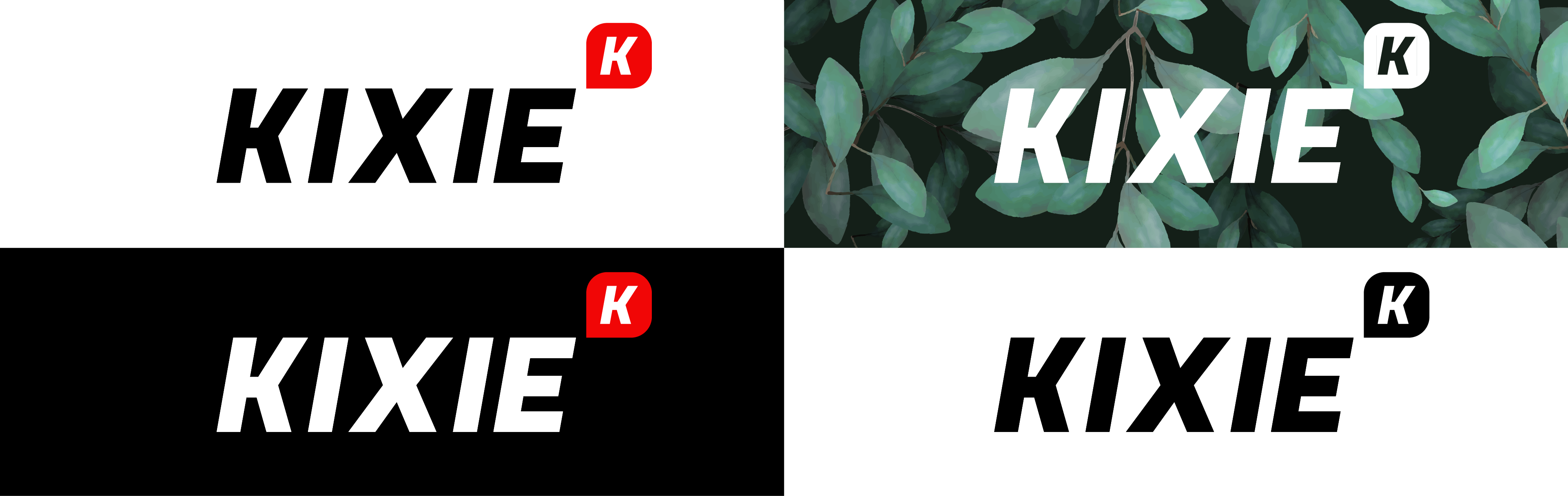 Kixie logo variations and contrast options