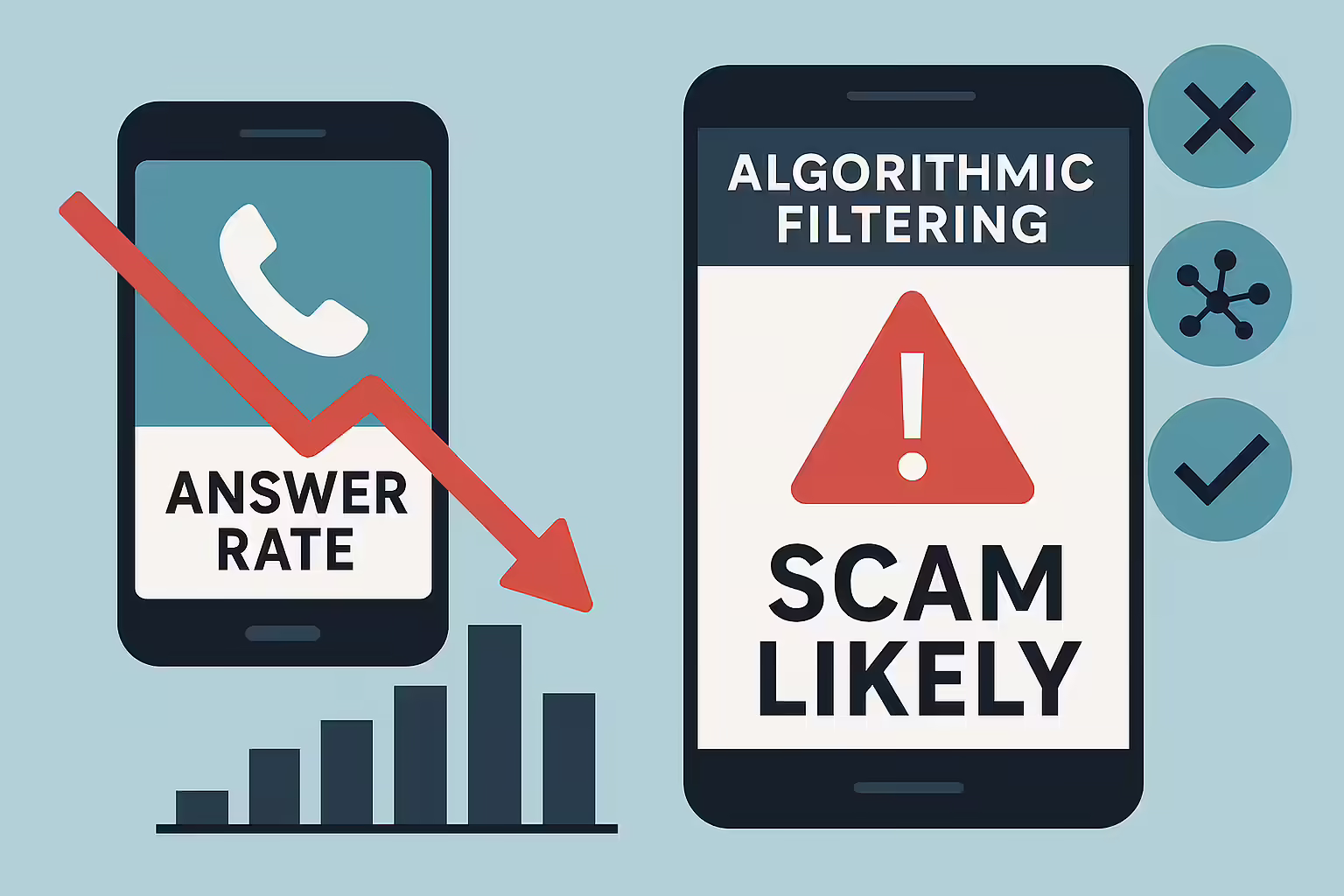 Why Connection Rates Are Dropping - Visual representation of declining answer rates and algorithmic filtering