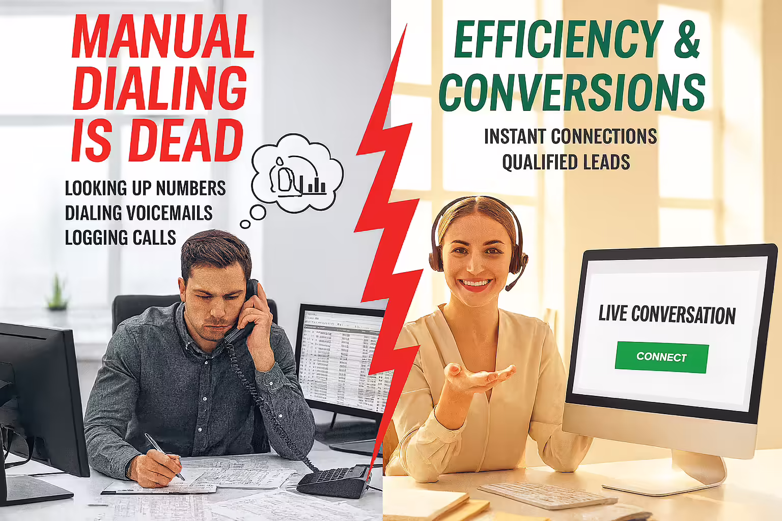 Manual dialing vs efficiency and conversions