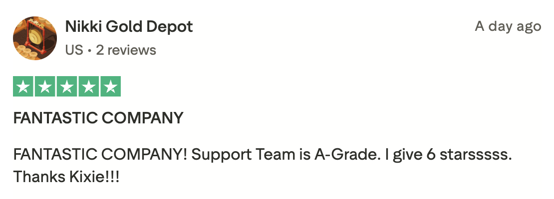 Customer 5-star review screenshot 1