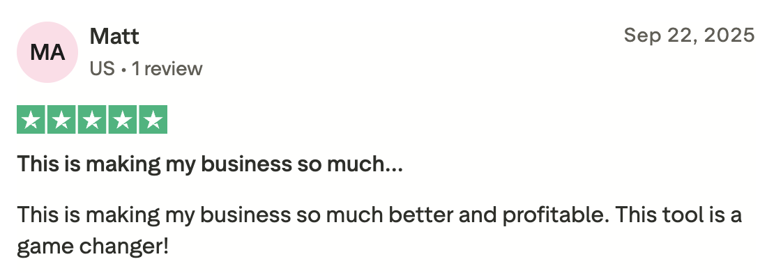 Customer 5-star review screenshot 14