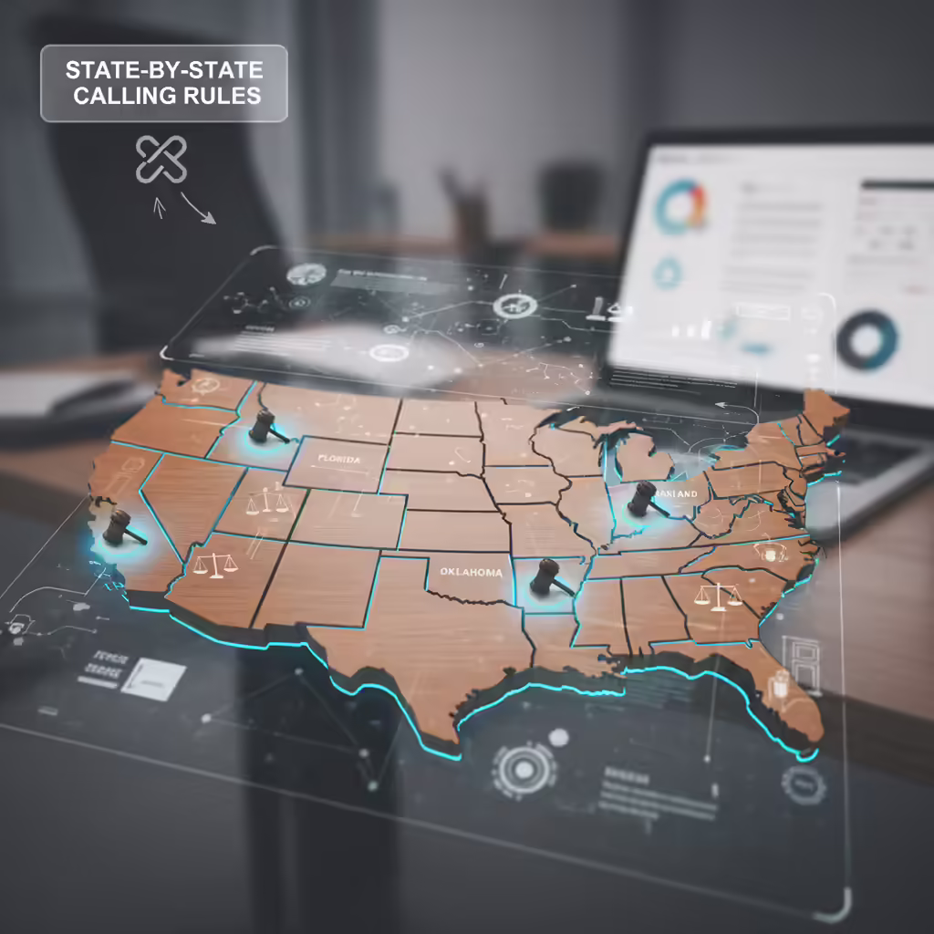 State-by-state calling regulations map