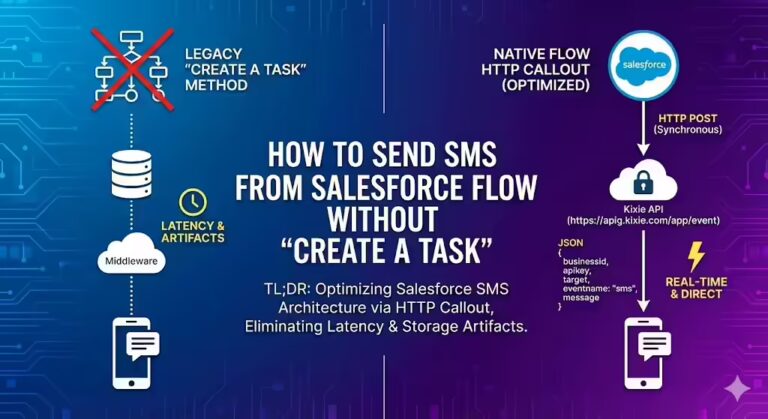 How to Send SMS from Salesforce Flow without Create a Task