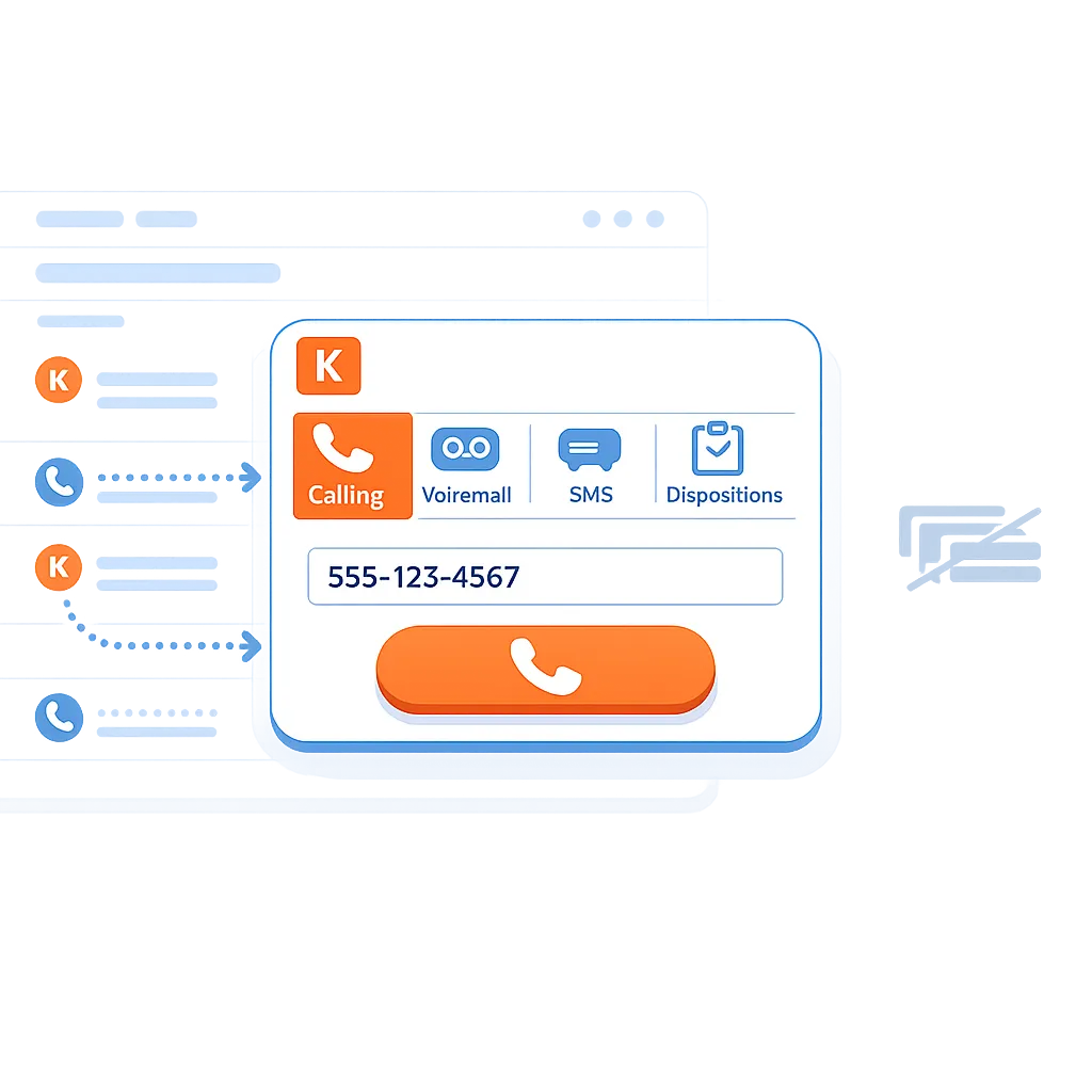 Visualizing the 1-Click Dialer Interface Breakdown for GoHighLevel