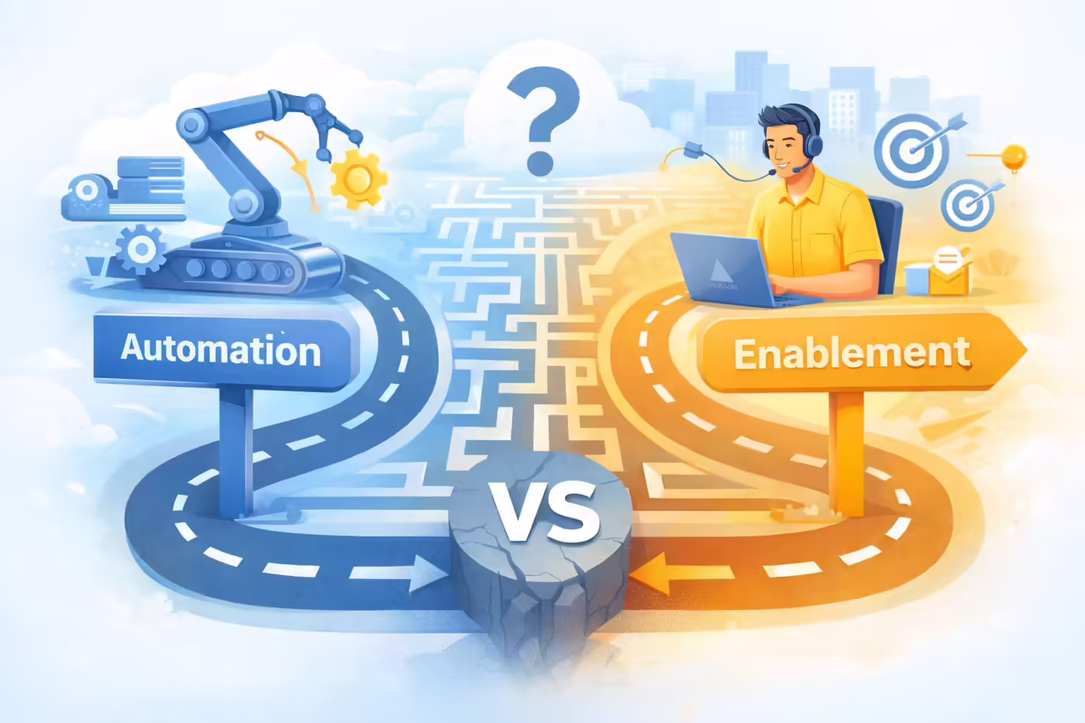 Automation vs Enablement Paradox Visualization