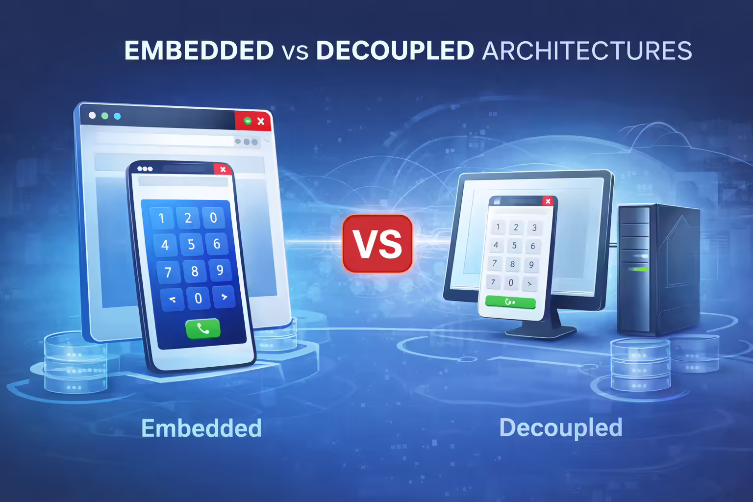 Embedded vs Decoupled Architecture Diagram