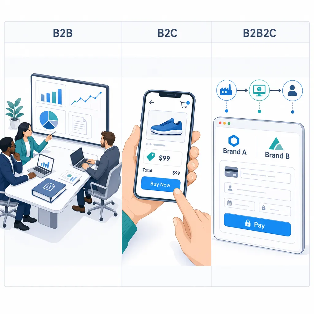 B2B vs B2C vs B2B2C: A Classification Matrix with Examples