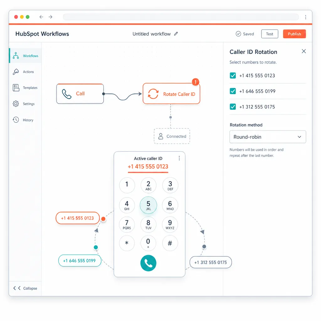Configuring Automated Caller ID Rotation in HubSpot Workflows