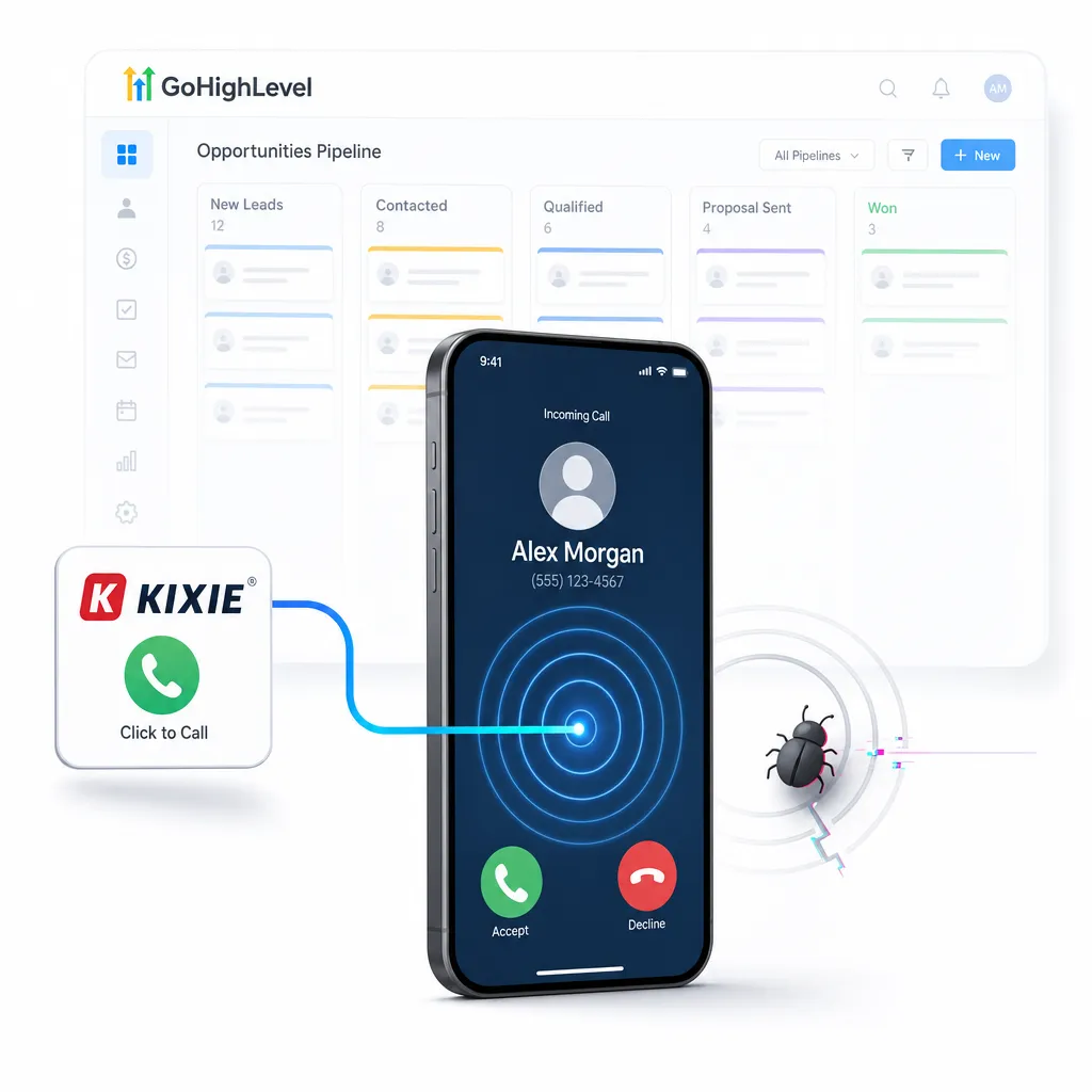 
        
        Enter Kixie – A Dedicated Fix for the GoHighLevel ‘One-Ring’ Inbound Call Bug
    