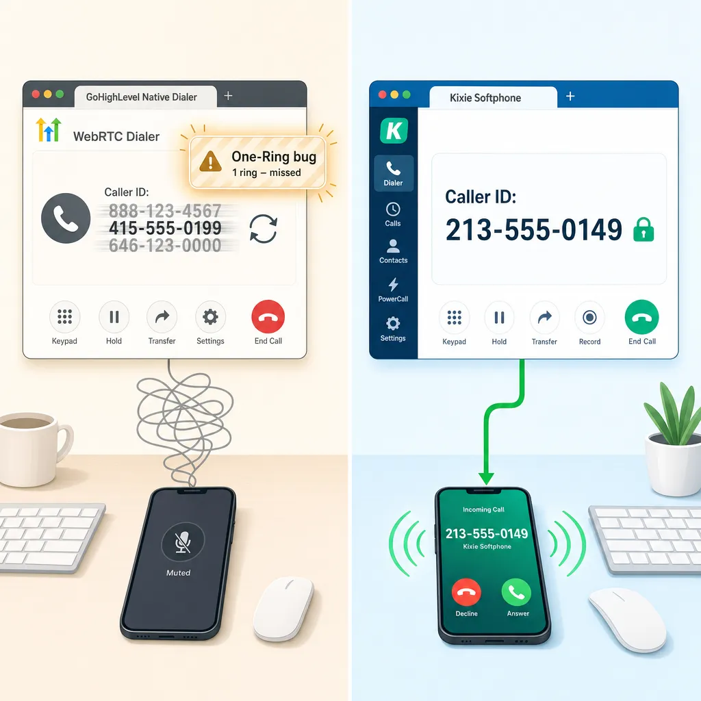 Feature Comparison: GoHighLevel Native Dialer vs. Kixie