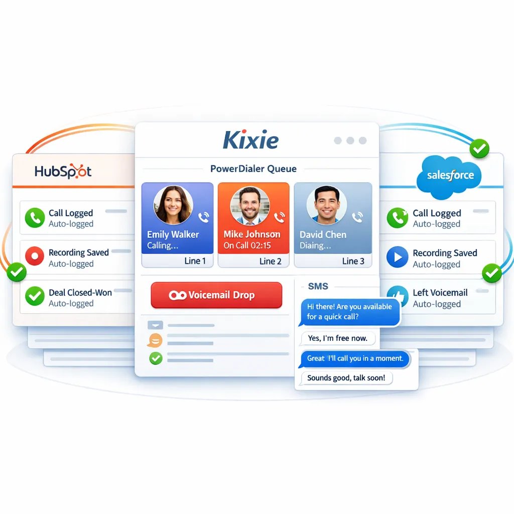 
How Kixie Fits Into the HubSpot and Salesforce Stack
