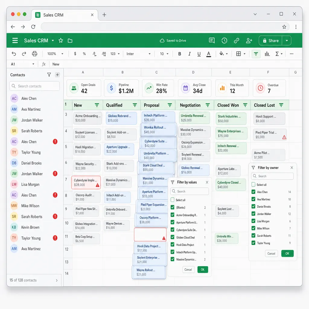 Limitations of Managing Sales in Google Sheets as a CRM