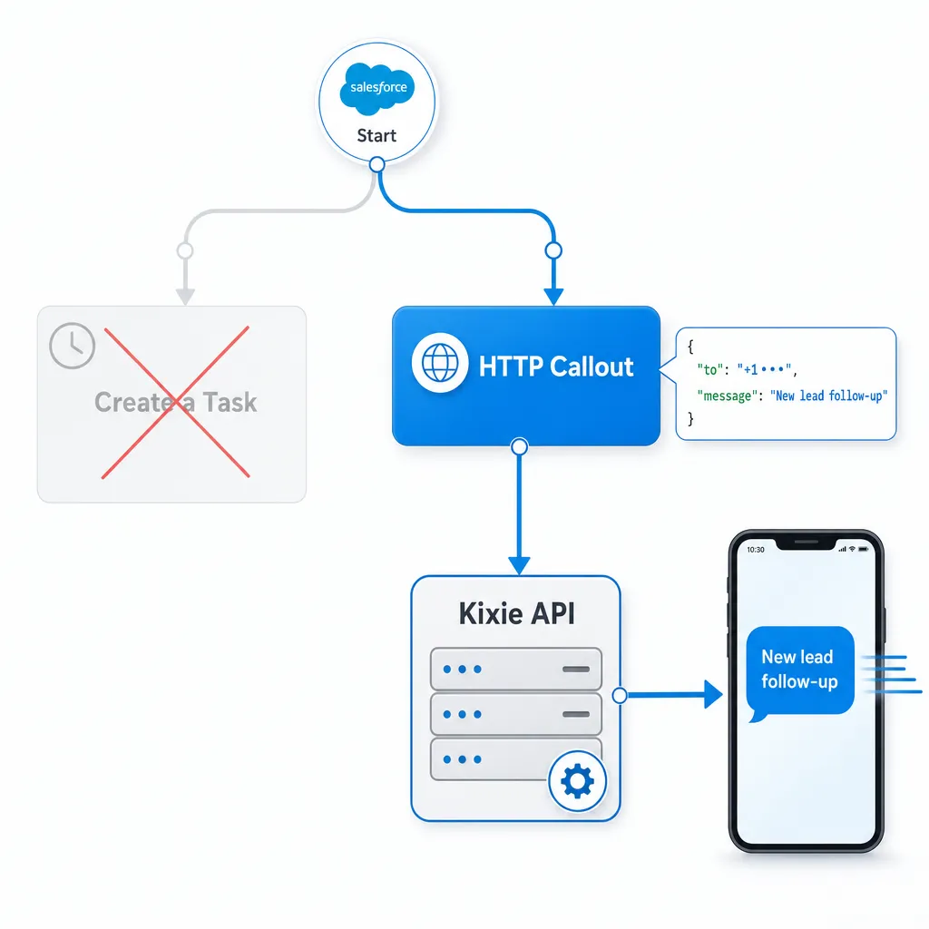  The Architecture of SMS in Salesforce Flow Without Create a Task
