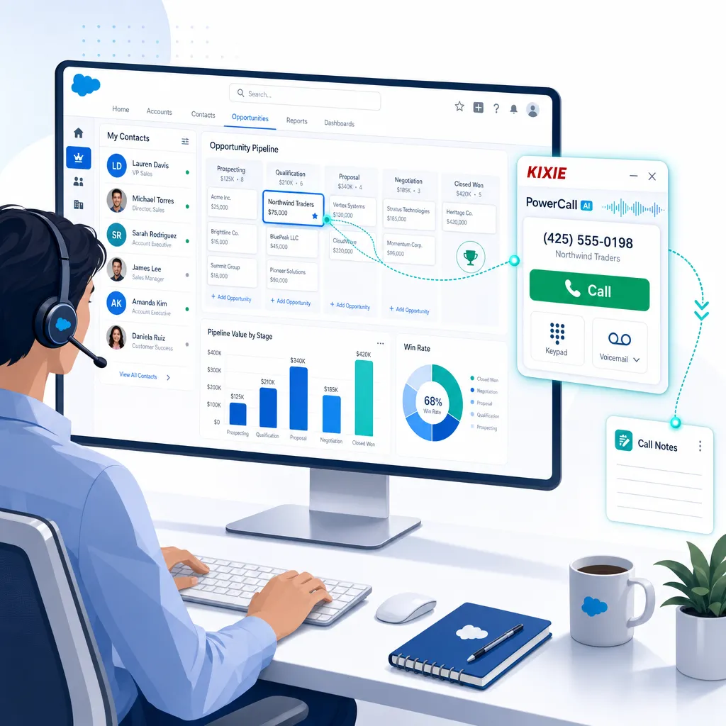 The Sales Rep’s Salesforce Dialer Workflow: The PowerCall CTI
