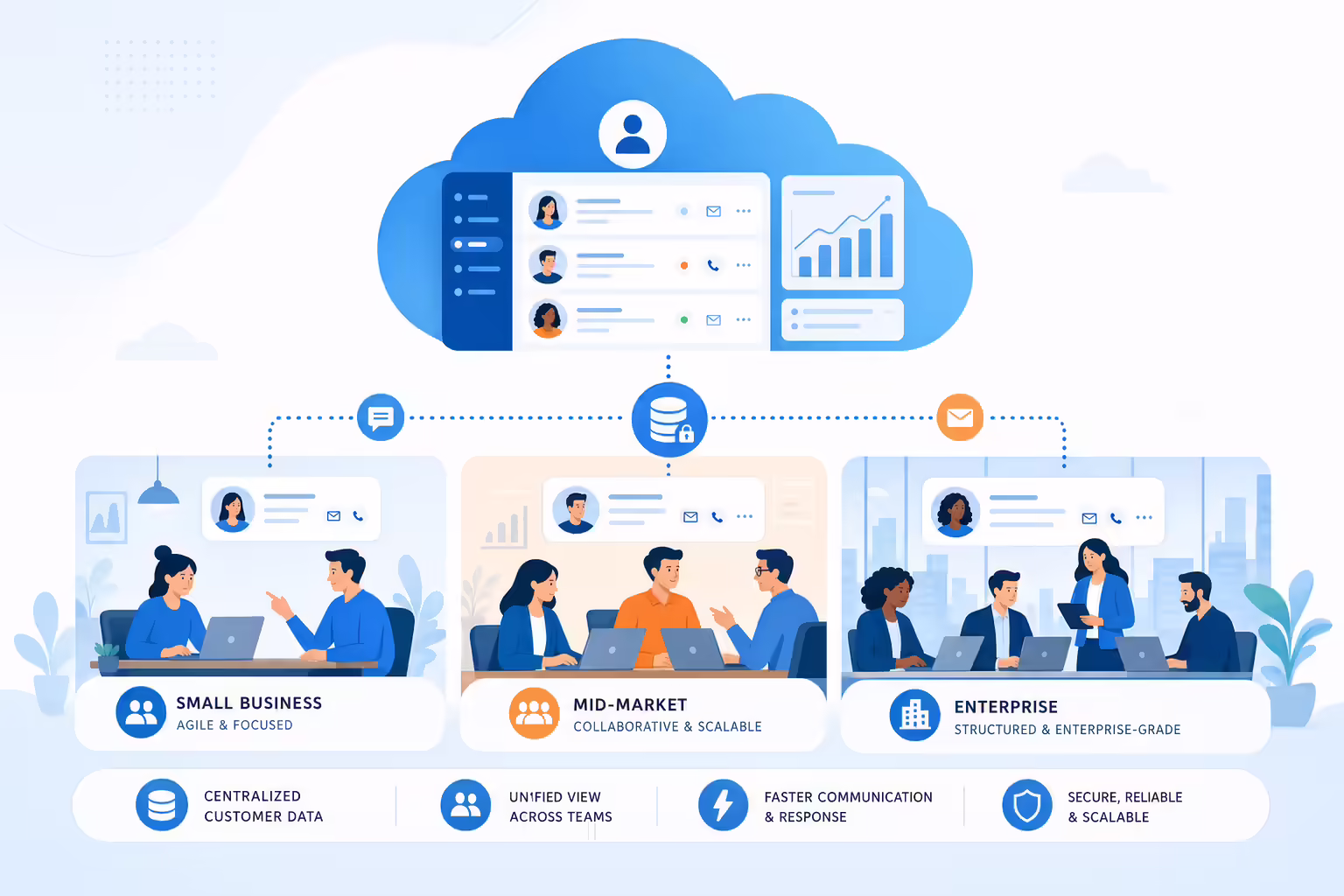 Scalable CRM platform supporting small teams and enterprise sales organizations