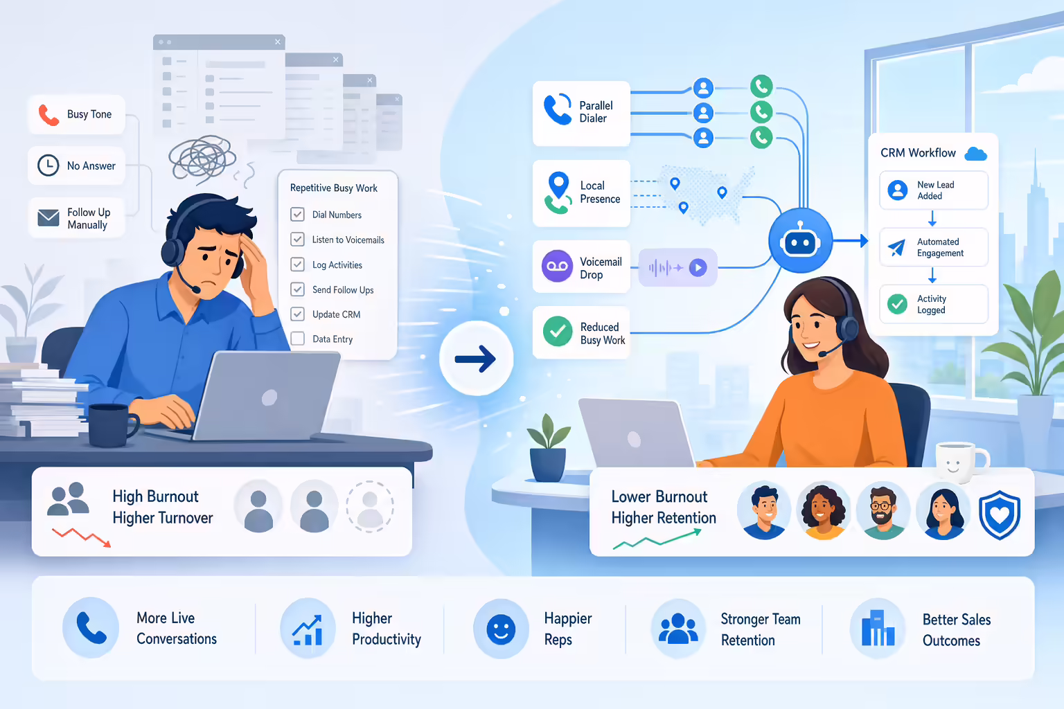 Sales automation reducing busy work and rep burnout