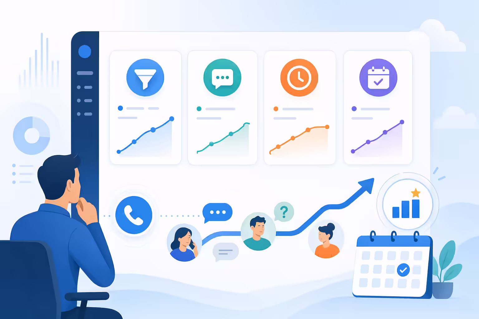 Sales call metrics feeding script optimization decisions
