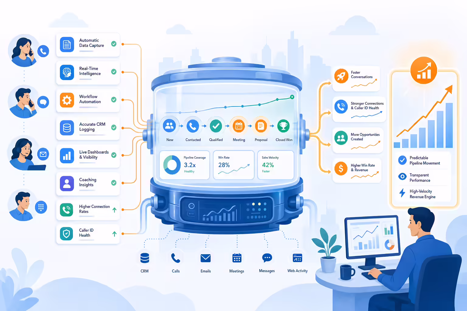 Transparent revenue engine connecting CRM activity to predictable pipeline growth