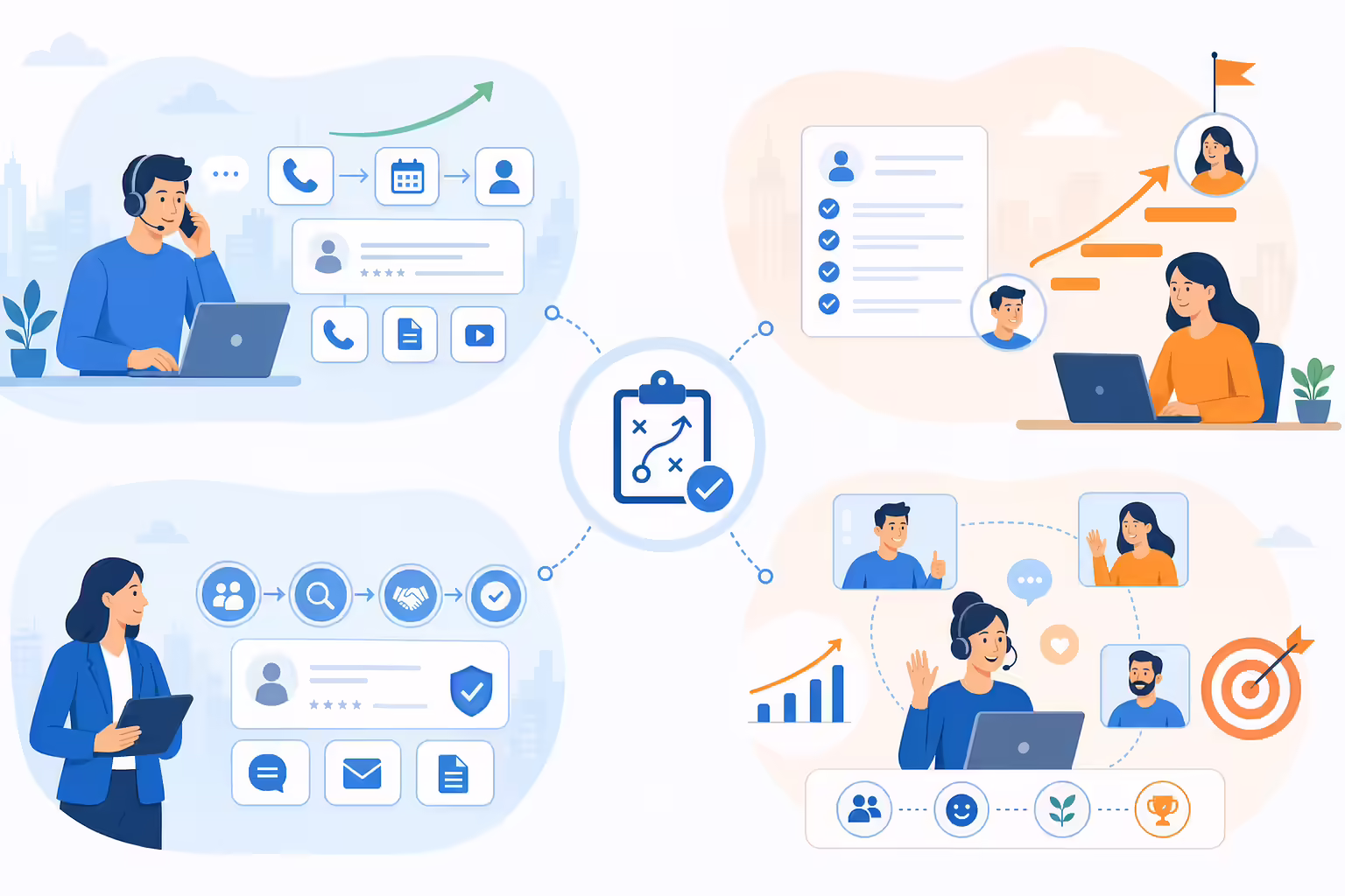 Sales process benefits across calls onboarding and customer consistency