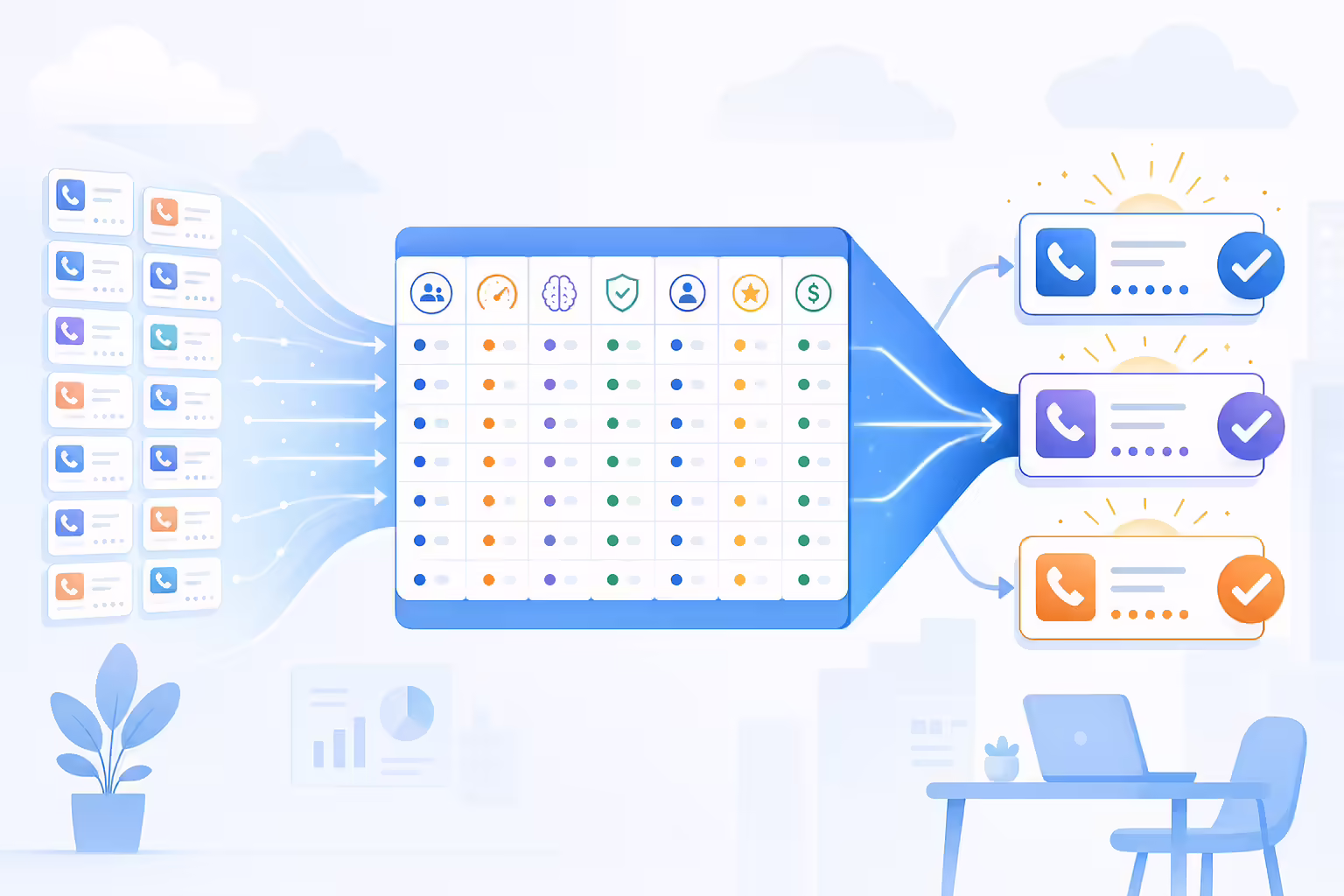 Lead dialer selection criteria and evaluation workflow