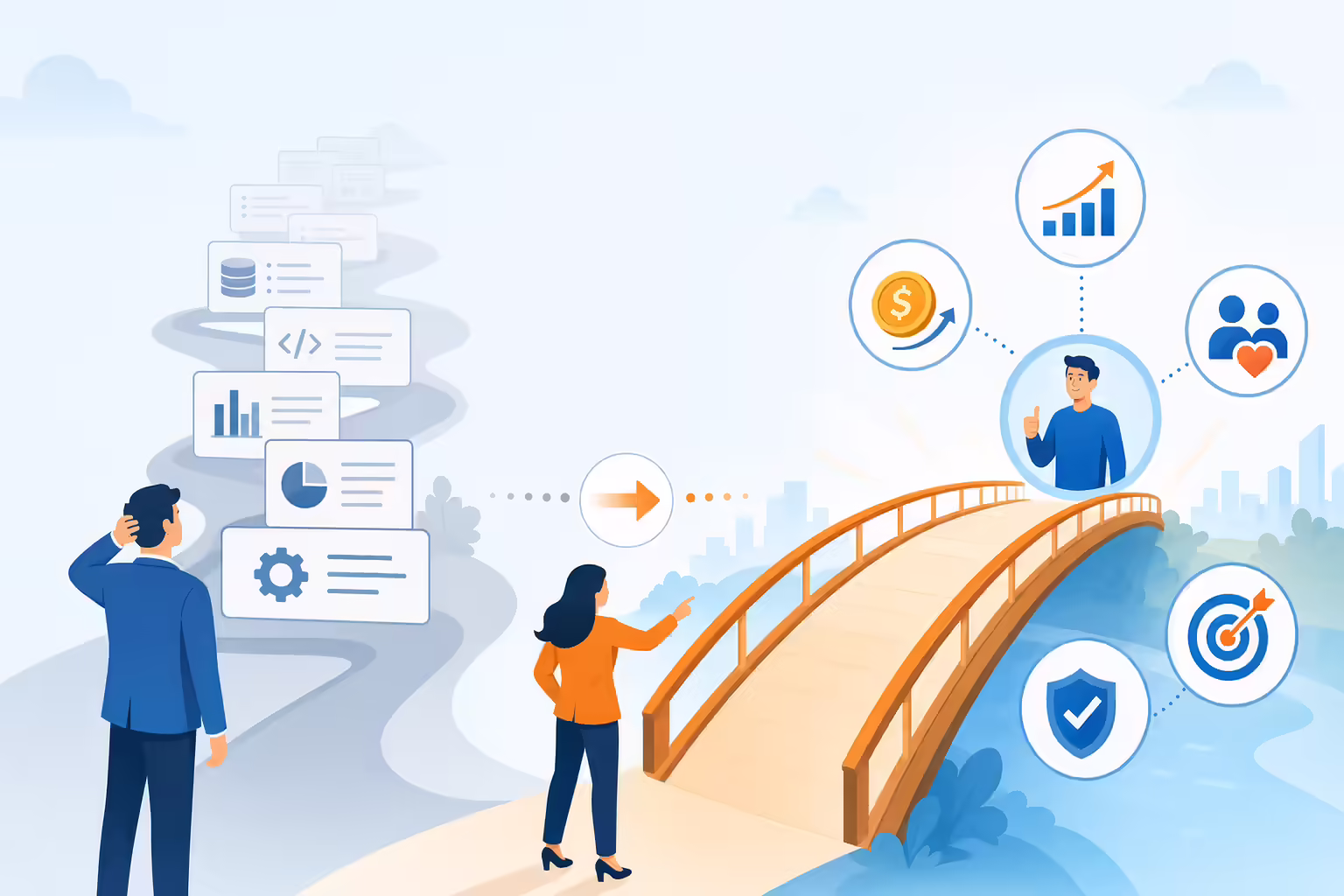 Sales pitch transforming product facts into customer value