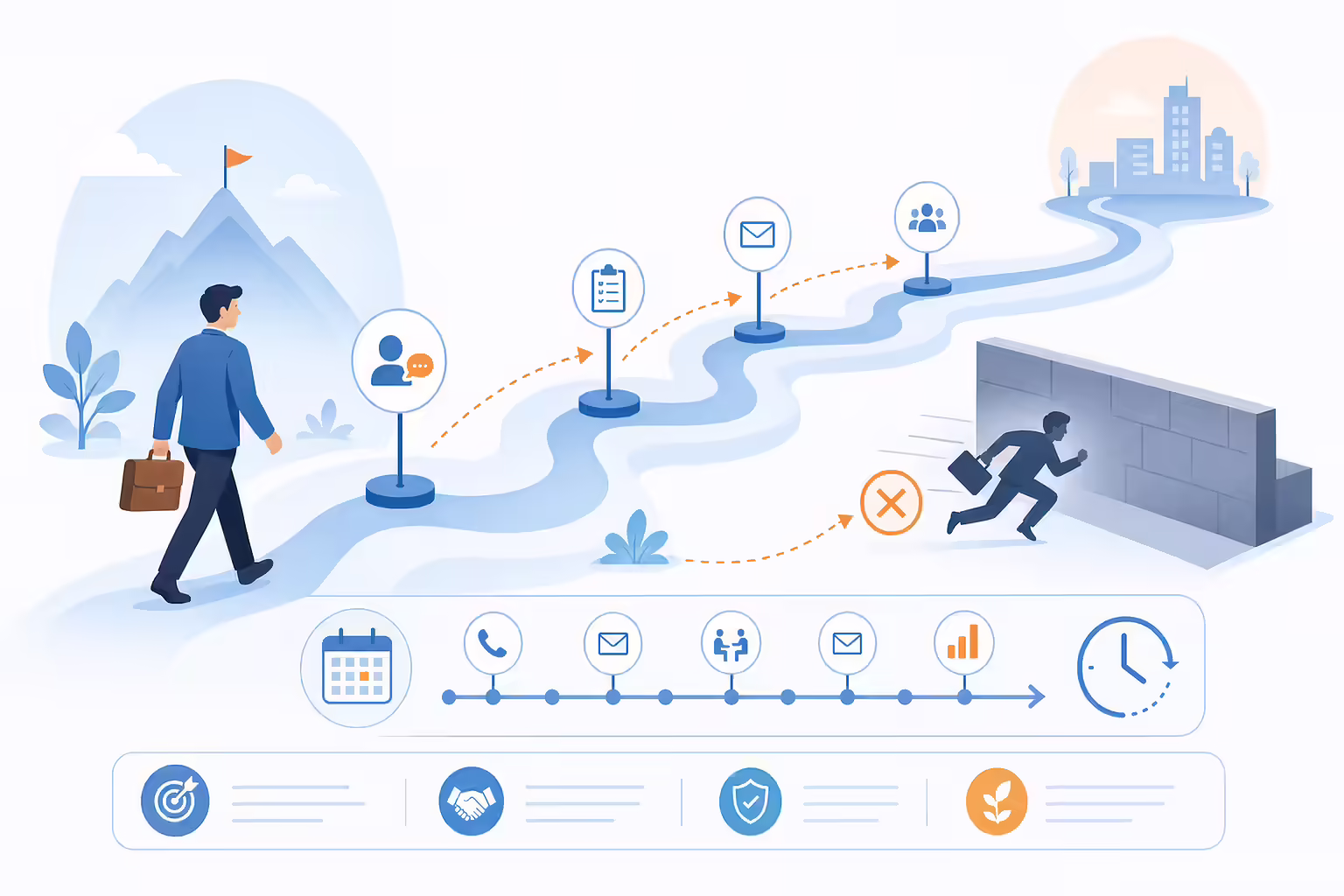 Measured sales follow-up process instead of chasing a deal