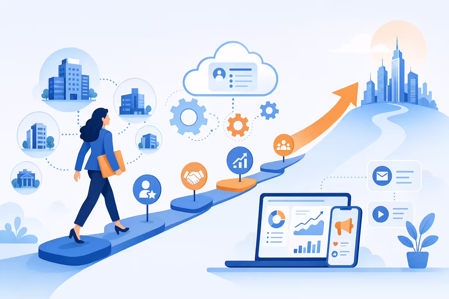 Enterprise account manager career path supported by automation and CRM tools