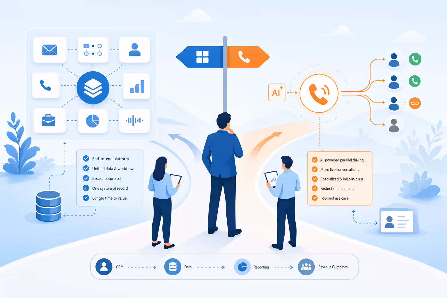 Sales technology decision between an all-in-one platform and a specialized dialer