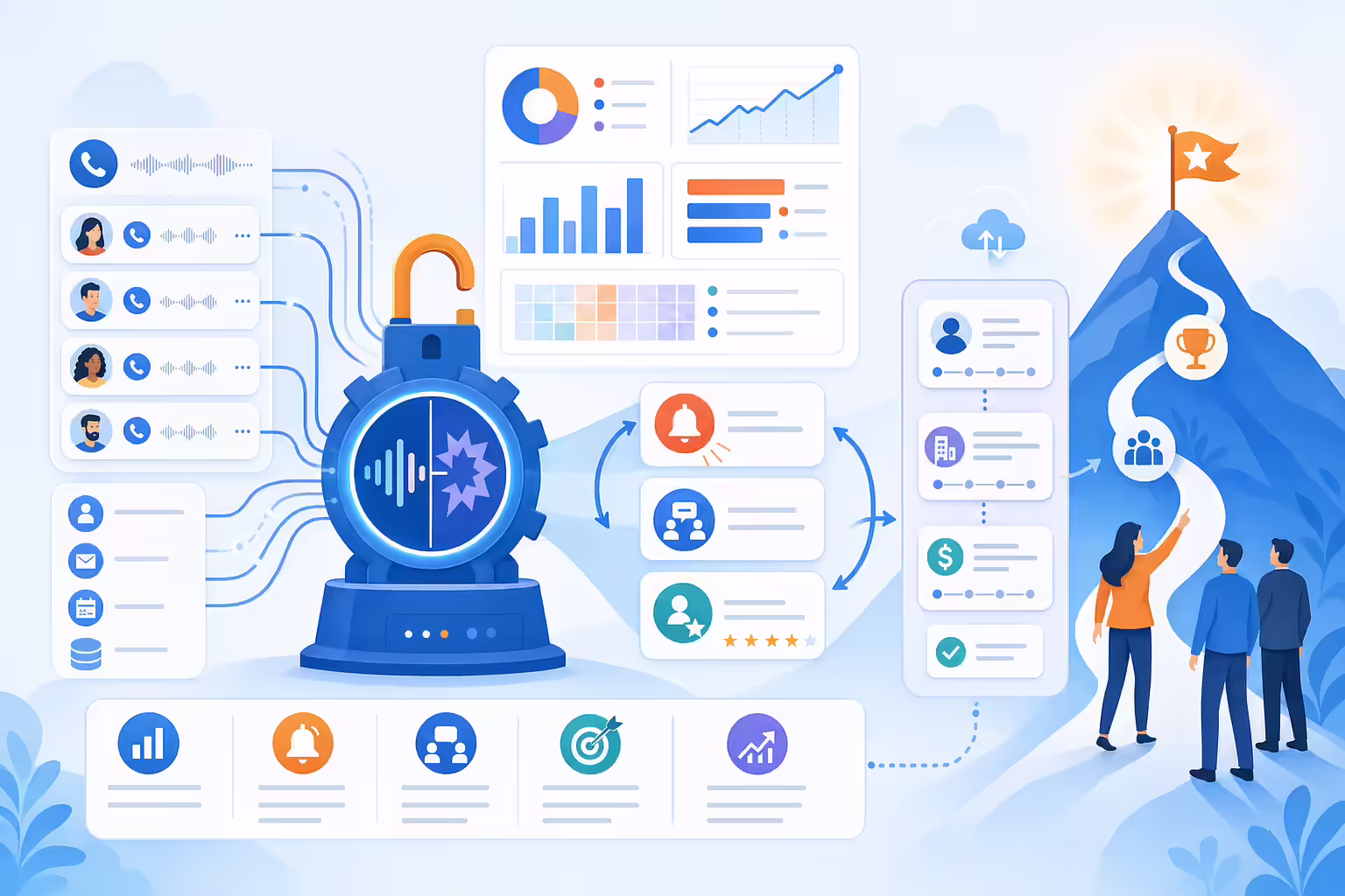 Kixie and Gong reporting workflow turning call data into sales success