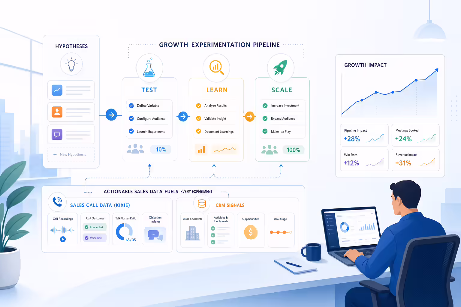 Growth experiment pipeline powered by sales data