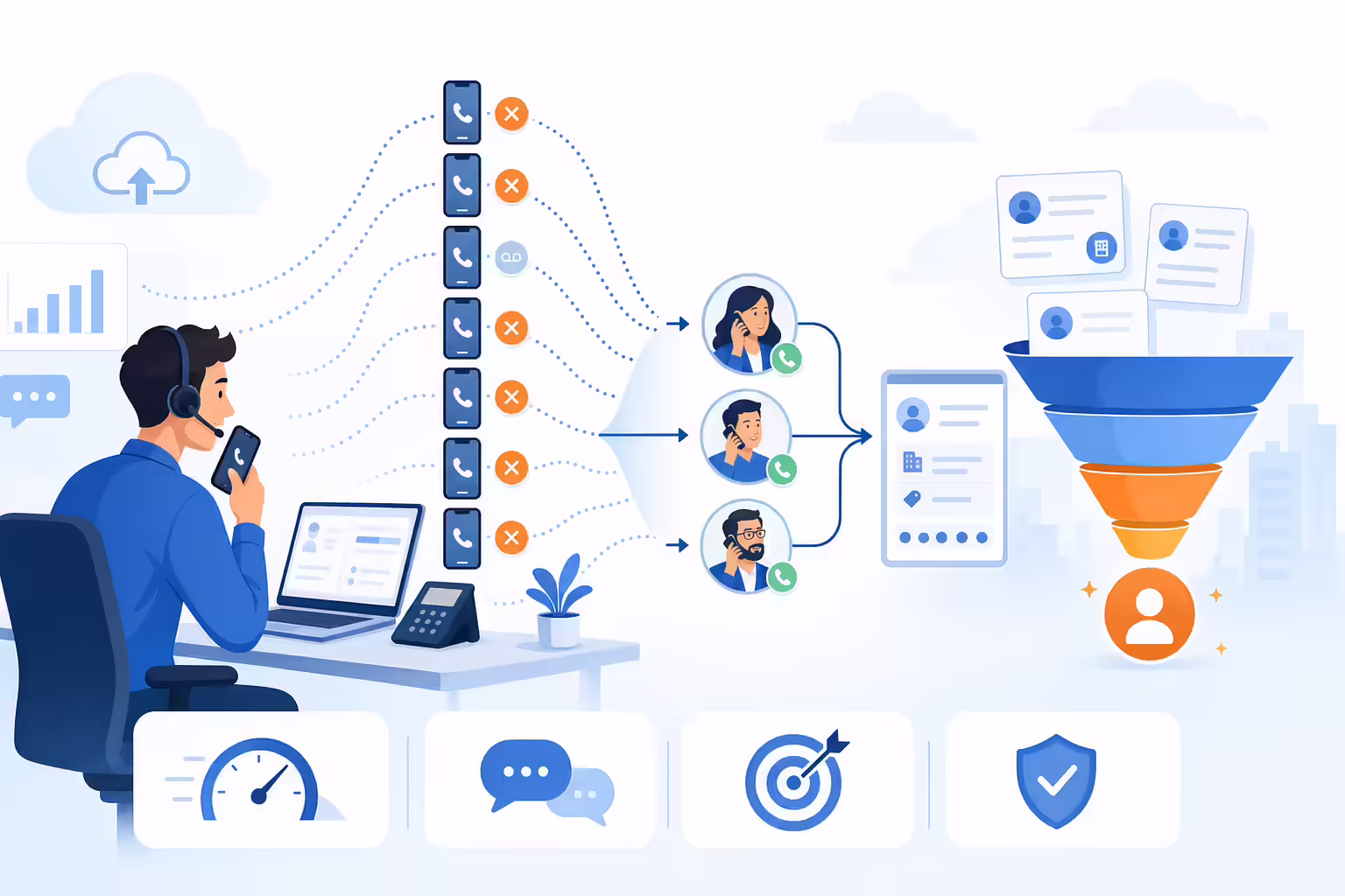 Outbound cold calling workflow turning dials into conversations