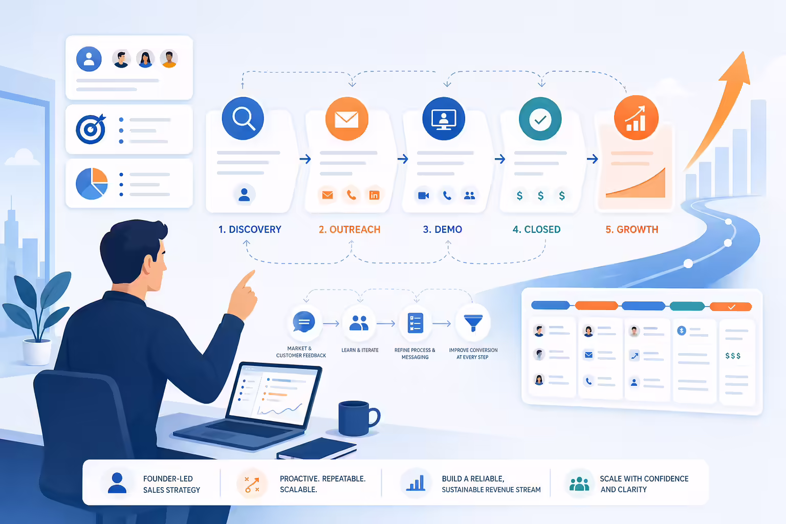 Founder-led B2B sales strategy workflow