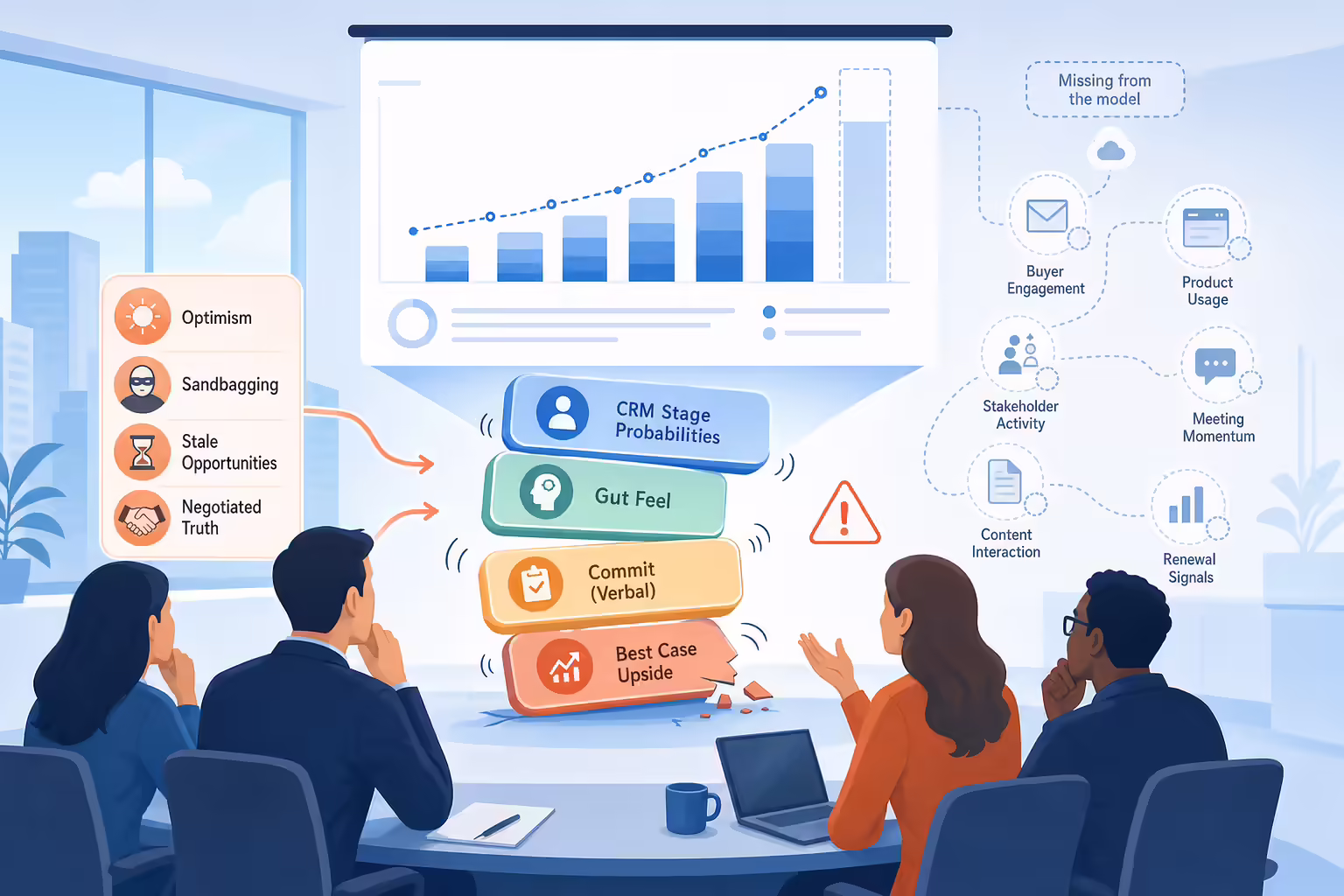 Fragile sales forecast built from subjective CRM inputs