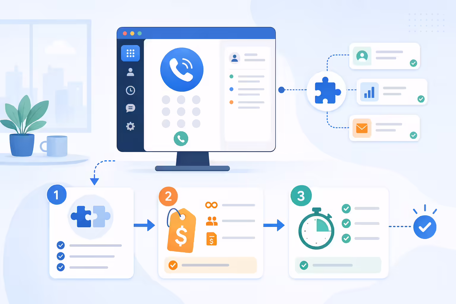 Decision flow for choosing a PC phone dialer app
