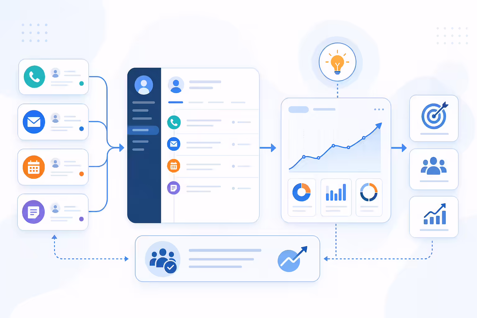 CRM dashboard tracking conference lead follow-up activity and results