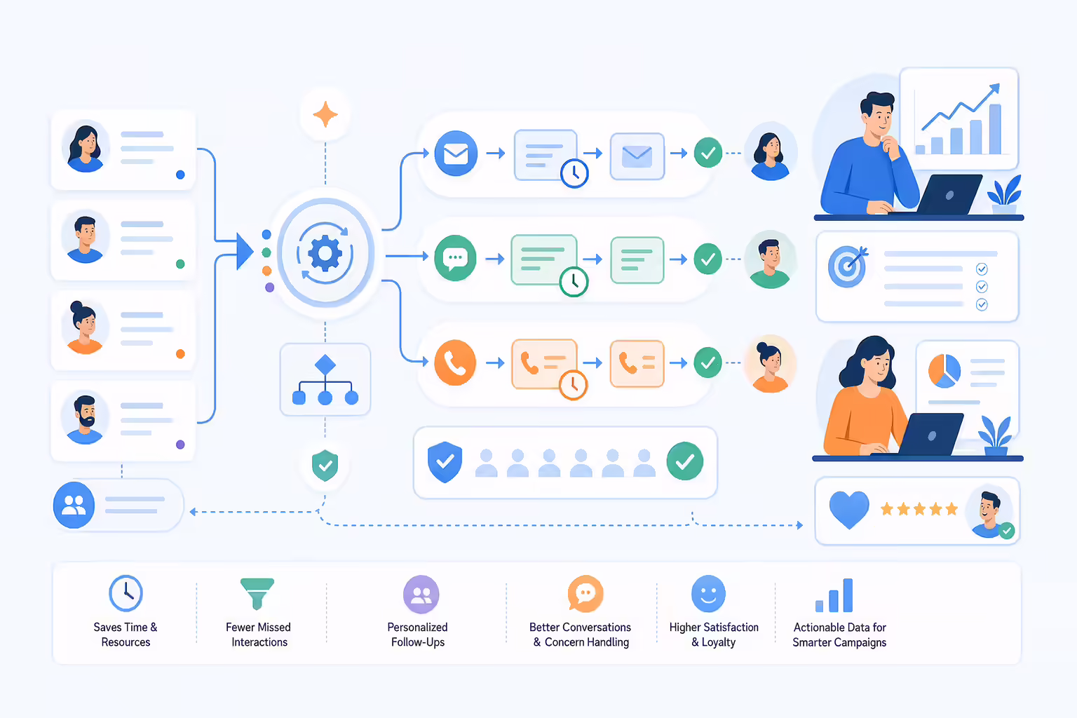 B2B lead follow-up automation routing messages and CRM insights without missed interactions