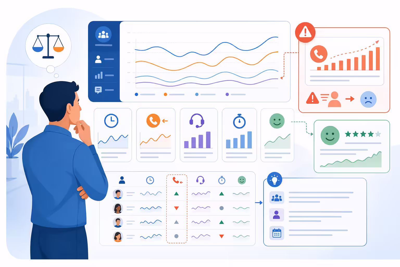 Sales analytics dashboard showing balanced metric interpretation