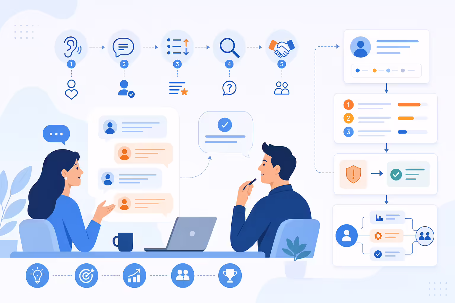 Discovery conversation turning buyer signals into prioritized insights