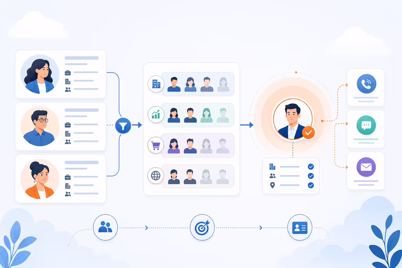 Targeted outbound sales workflow matching buyer personas to prospects