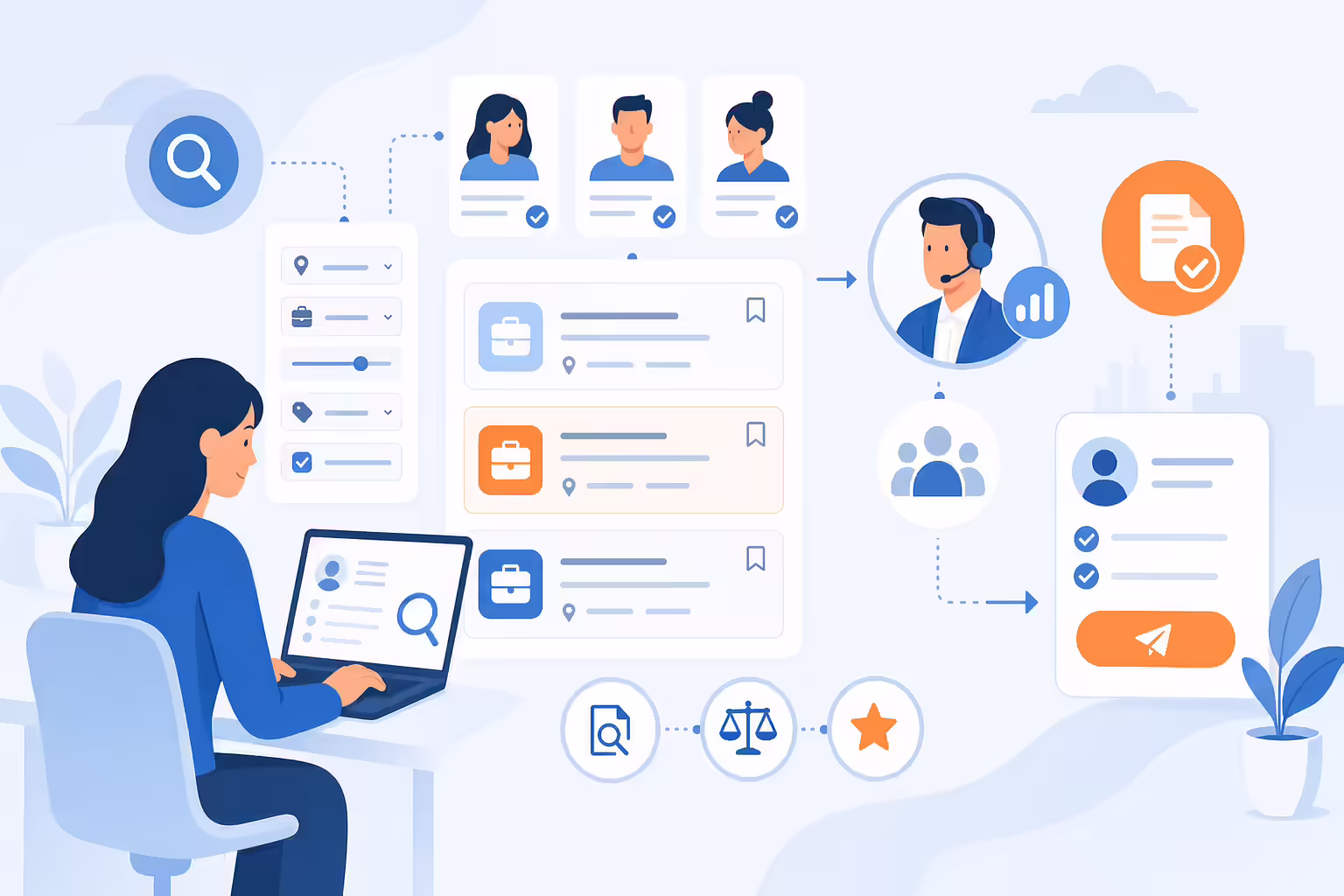 Inbound sales representative job search workflow
