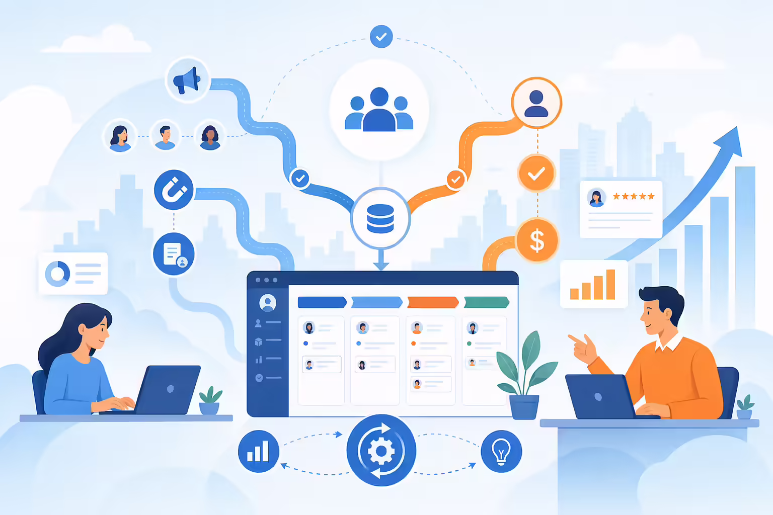 Aligned marketing and sales workflow optimizing lead conversion