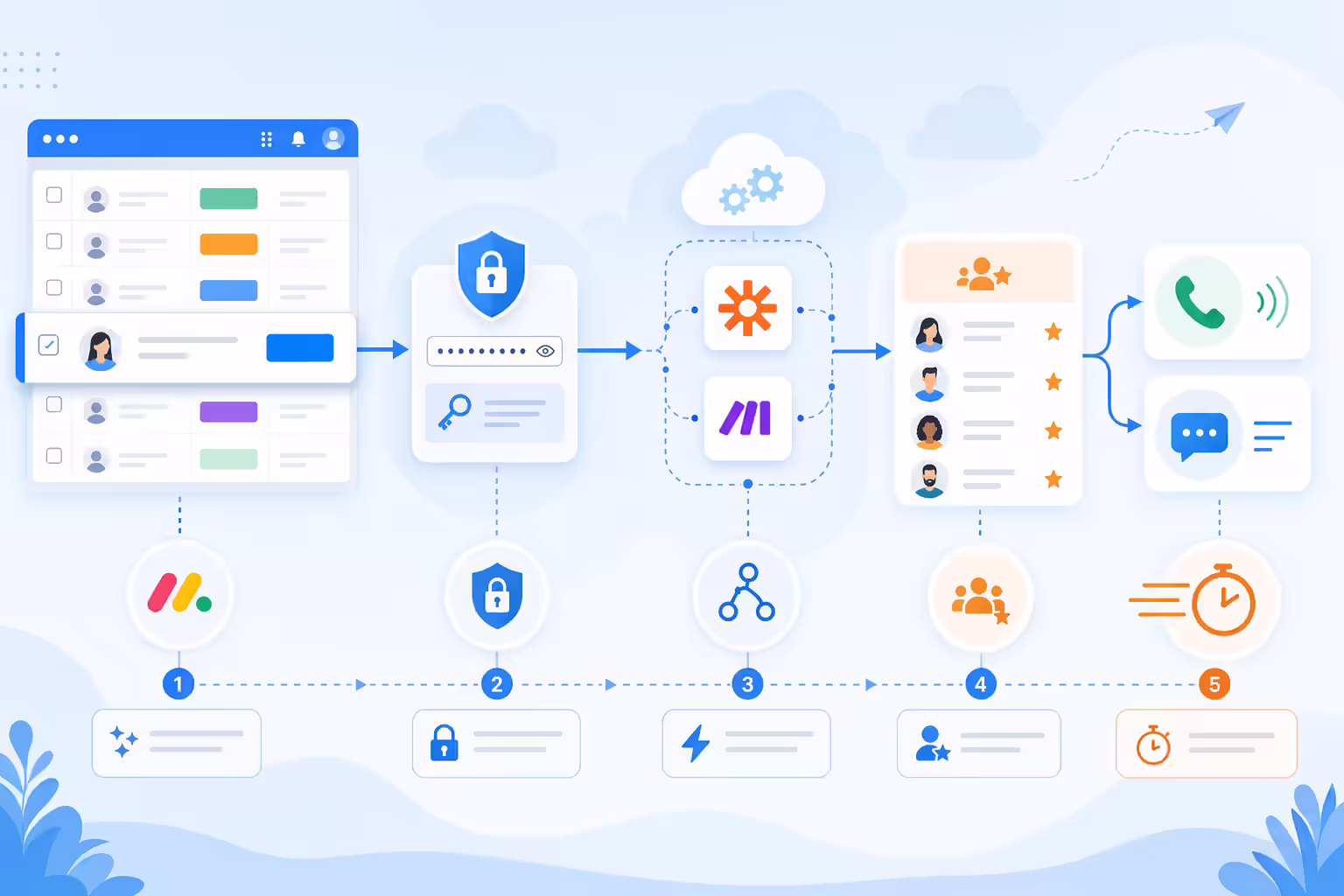 Kixie and monday.com setup workflow with secure API automation