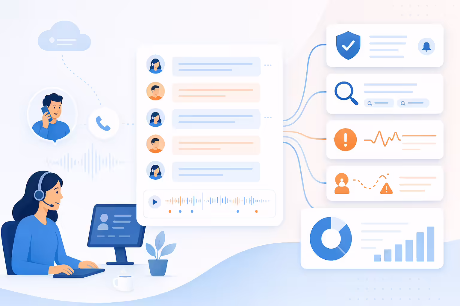 Conversation intelligence insights for customer service calls