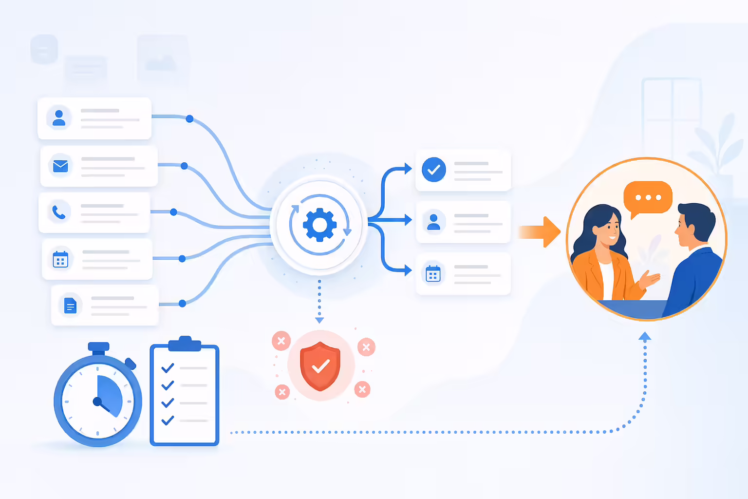 Automation workflow improving sales productivity and efficiency