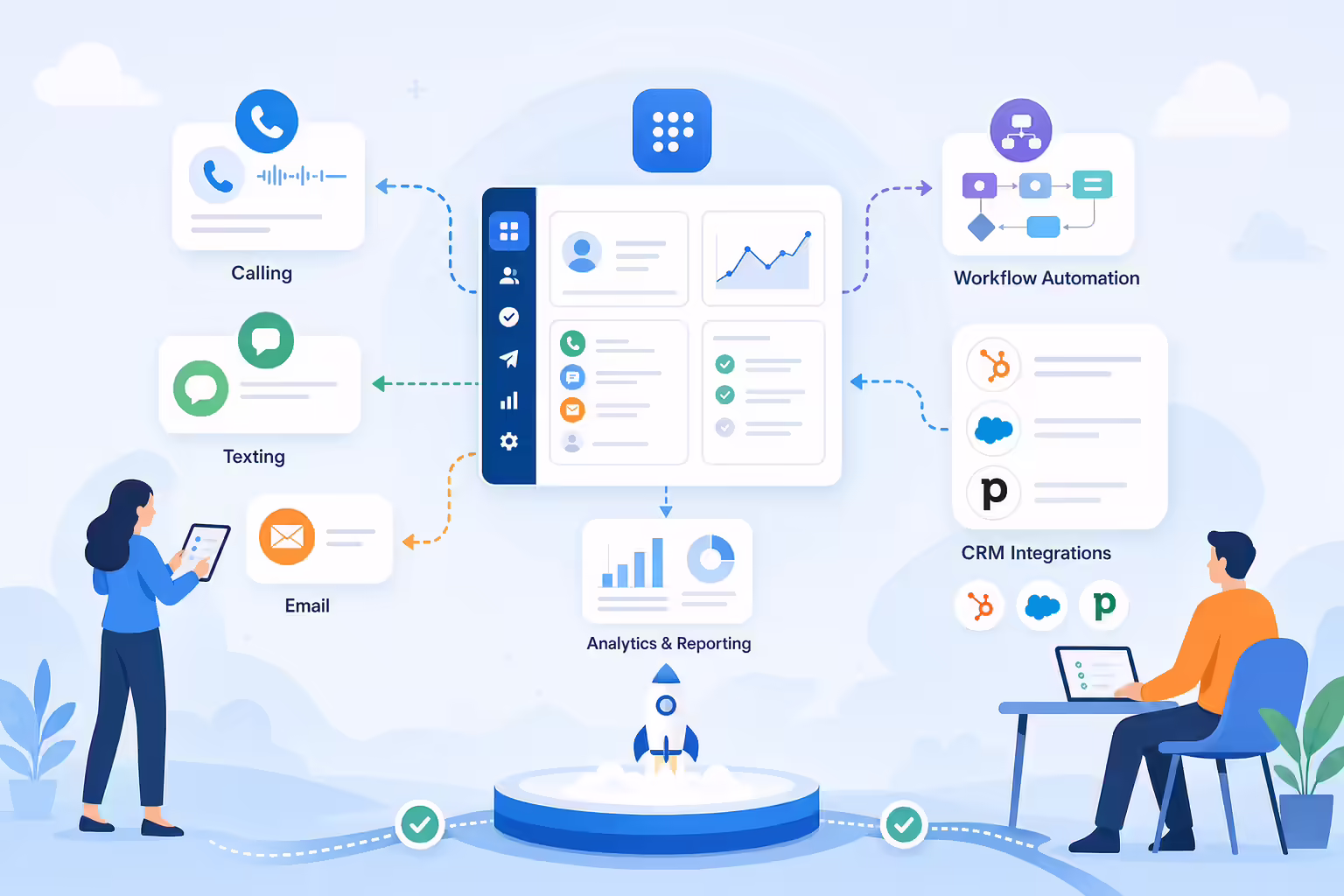Integrated sales engagement platform connecting CRM automation and outreach tools