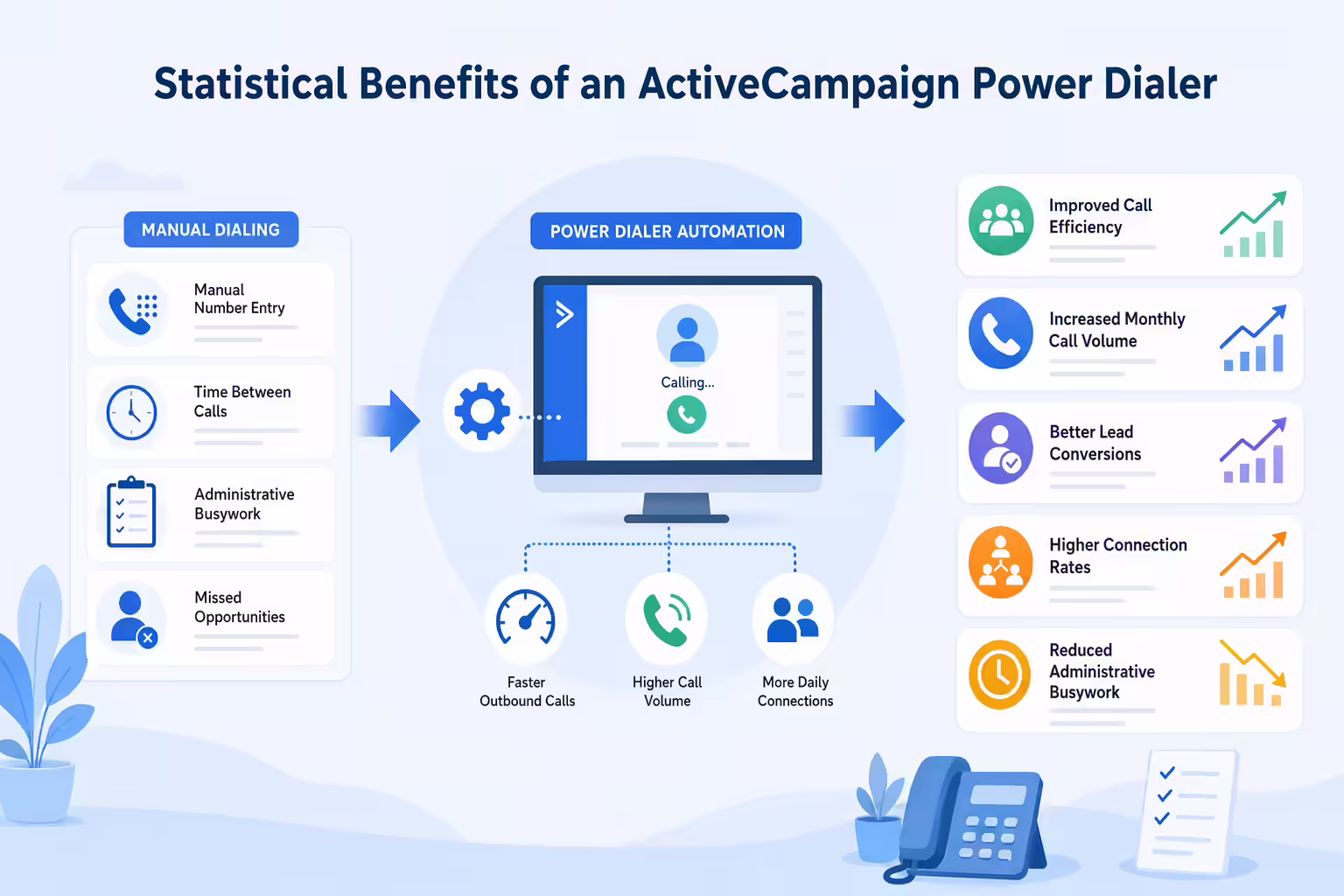 Power dialer automation improving sales activity metrics
