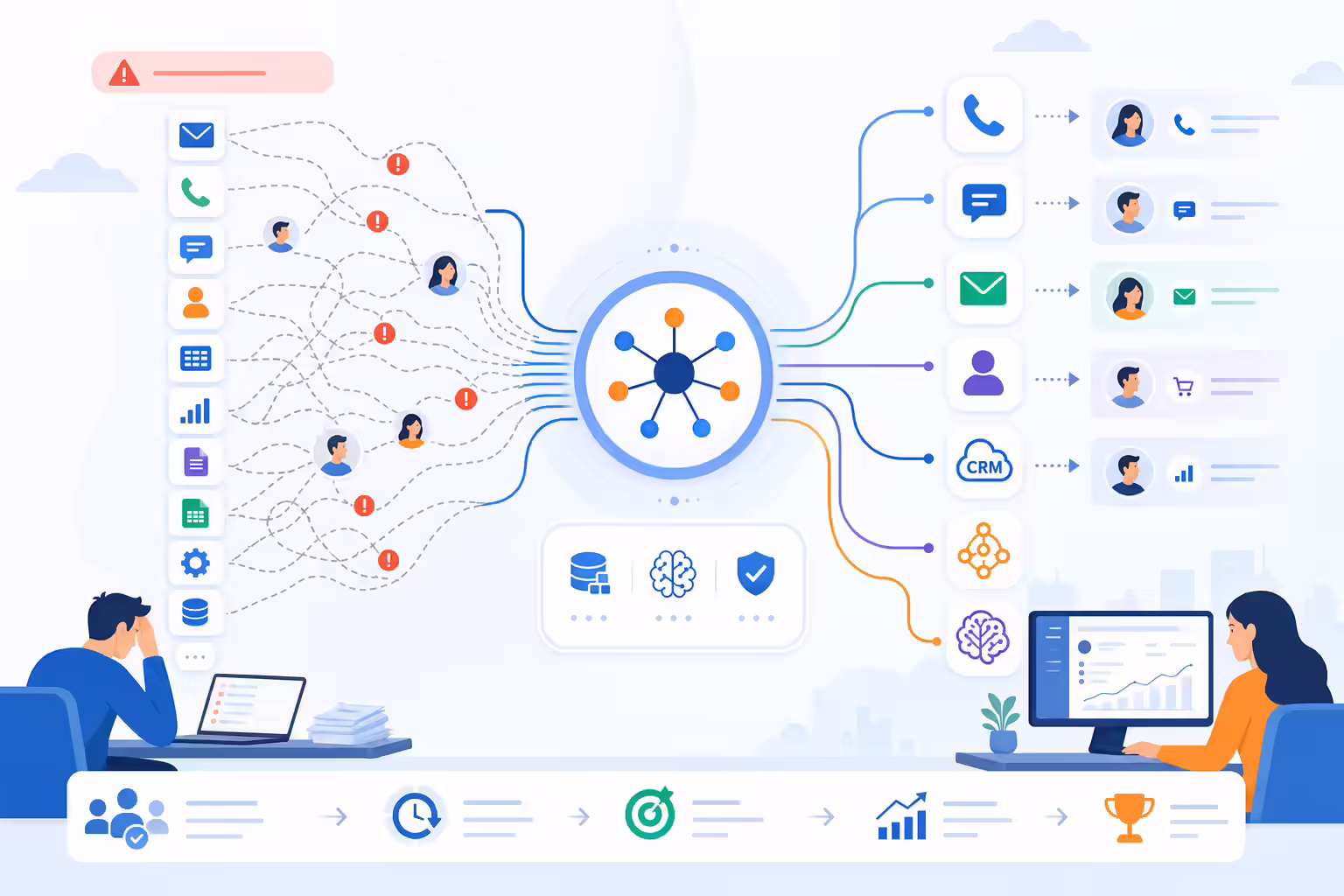 Revenue orchestration hub unifying sales channels and buyer signals
